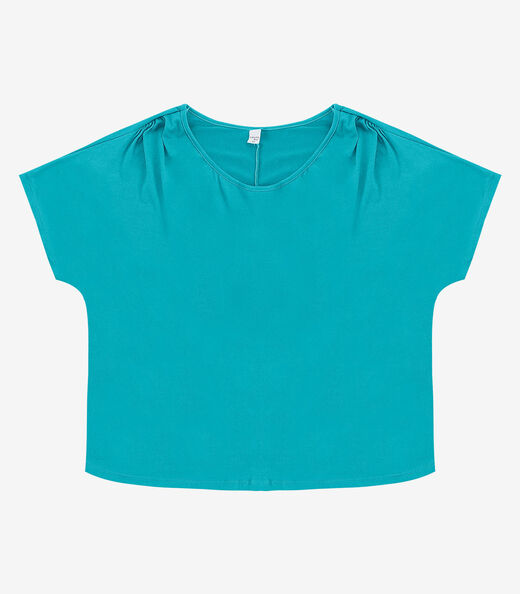 Blusa Lisa Plus Infinita Cor Azul