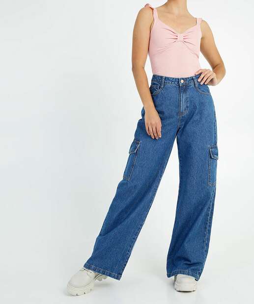 Blusa Regata Feminina Canelada Drapeada Alças Finas Babado 