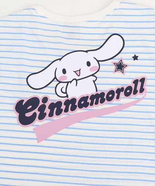 Blusa Juvenil Listrada Cinnamoroll Sanrio Tam 10 a 16 Azul