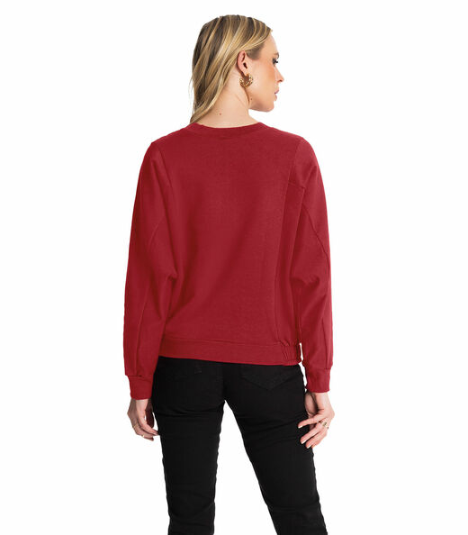 Blusão Feminino Recortes Rovitex Vermelho