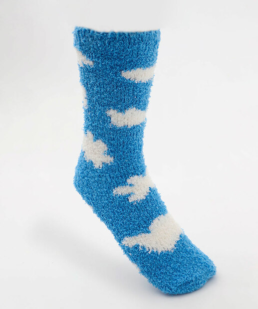 Image_Meia Feminina Cano Médio Chenille Nuvem Marisa Azul