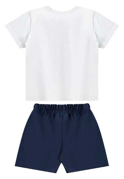 Conjunto Camiseta Dino e Bermuda Bee Loop