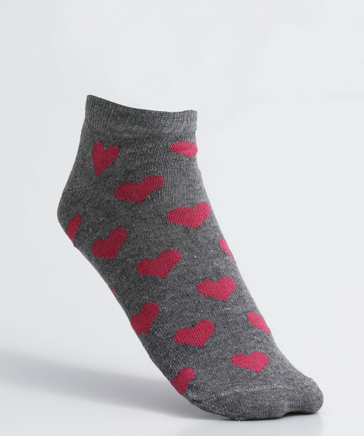 Kit 5 Pares Meias Soquete Feminina Estampadas Marisa