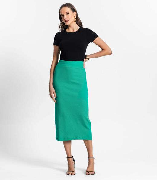 Saia Midi De Ribana Feminina Endless Verde