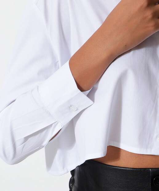 Camisa Cropped Feminina Manga Longa Marisa 
