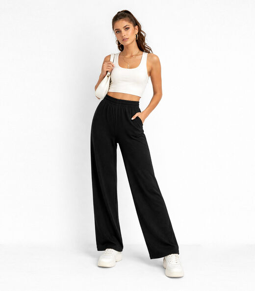 Image_Calça Feminina Em Lanzinha Unique Collection Preto