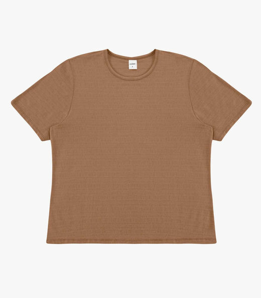 Blusa Feminina Básica Visco Maquinetada Rovitex Marrom