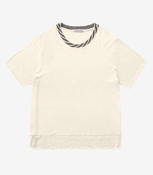 Blusa Feminina Manga Curta Secret Glam Bege