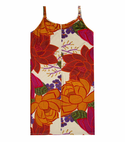 Vestido Estampado Rovitex Bege
