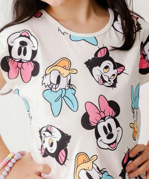 Blusa Manga Curta Minnie E Margarida Disney Tam 4 a 10