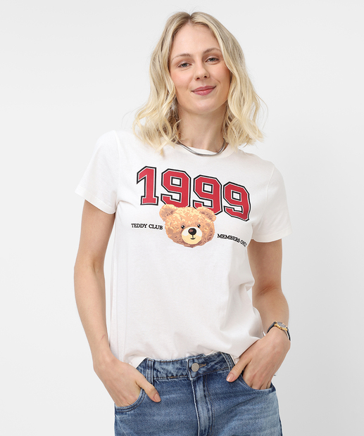 Image_Camiseta Feminina Estampa Urso Marisa Off White