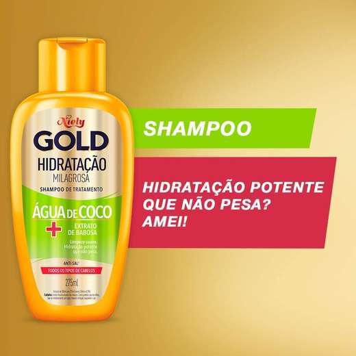 Kit Niely Gold Água De Coco Shampoo 275mle 175ml