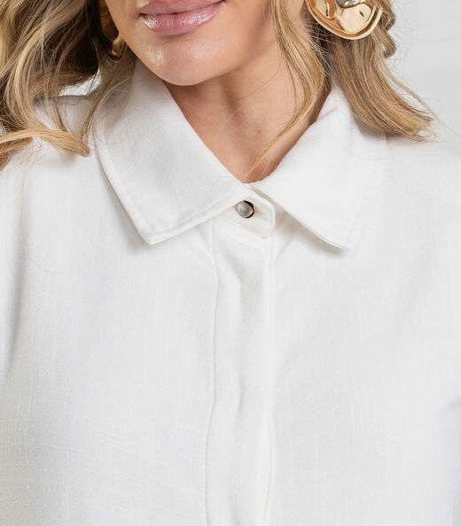 Vestido Longo Feminino em Tecido Linho Dianna Bege