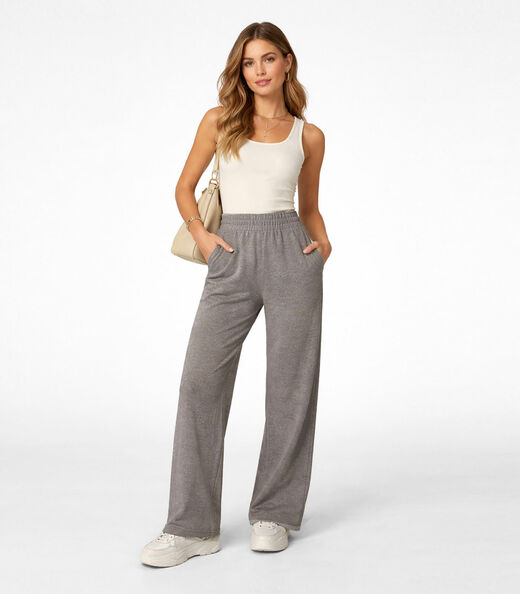 Image_Calça Feminina Em Lanzinha Unique Collection Cinza