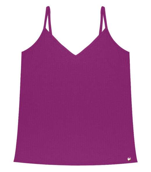 Blusa De Alça Feminina Ribana Canelada Rovitex Roxo