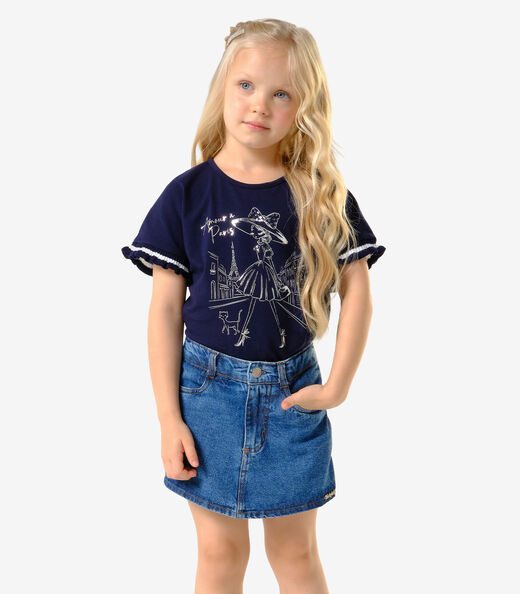 Image_Shorts Saia Infantil Jeans Trick Nick Azul