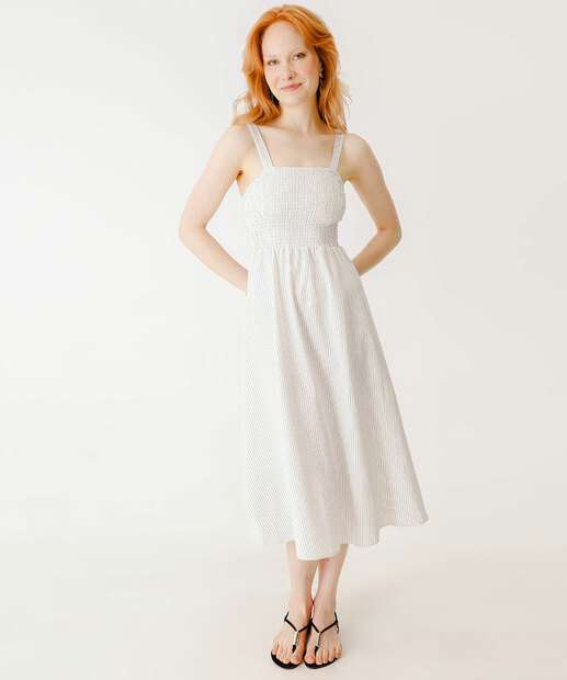 Image_Vestido Feminino Midi Lastex Listras Marisa Branco