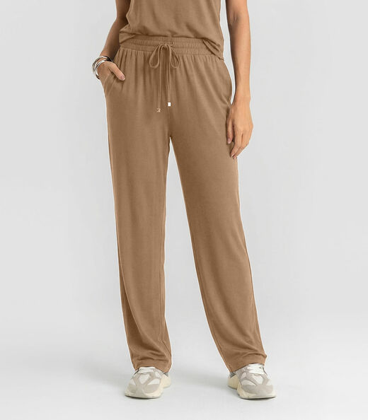 Conjunto Feminino Blusa E Calça Dianna Marrom