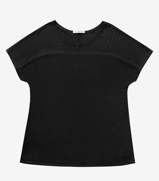 Blusa Visco Tricot Plus Size Secret Glam Preto