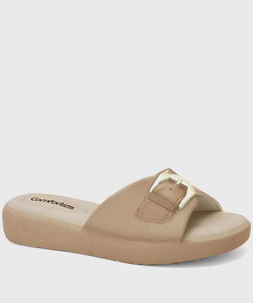 Image_Tamanco Feminino Flatform Tiras Comfortflex Bege