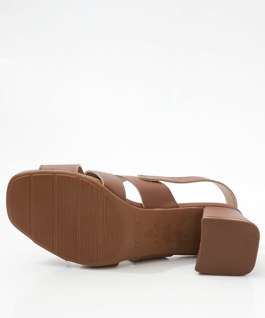 Sandália Feminina Salto Grosso Modare Marrom