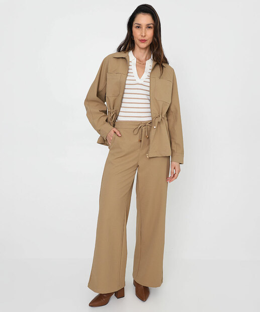 Image_Calça Pantalona Feminina Amarração Marisa Bege