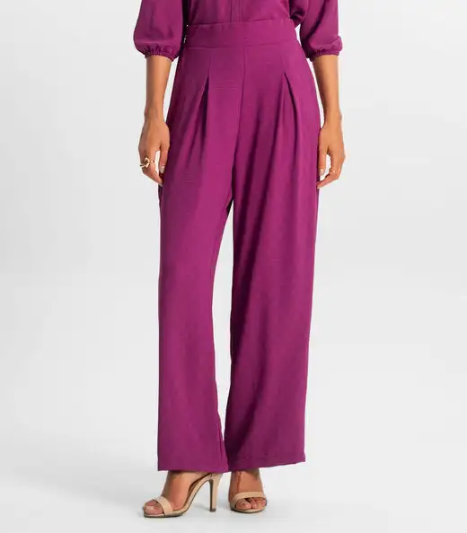 Calça Reta Feminina Rovitex Roxo
