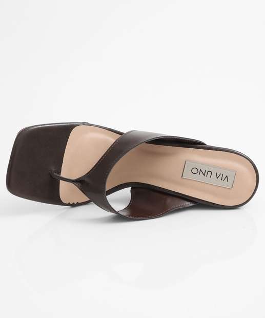 Tamanco Feminino Anabela Salto Grosso Via Uno Marrom