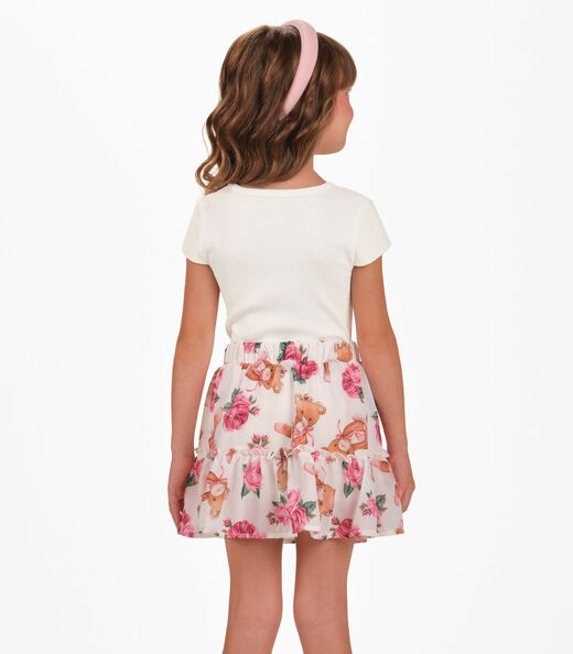 Conjunto Blusa com Saia Menina Trick Nick Bege