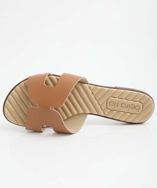 Rasteirinha Feminina Tiras Beira Rio Caramelo