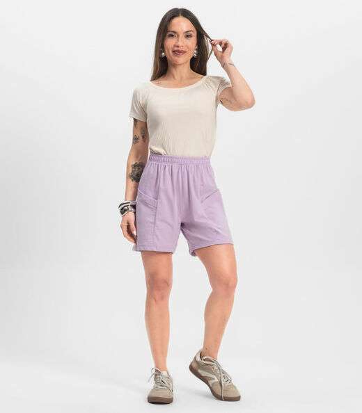 Shorts Feminino Moletinho Infinita Cor Roxo