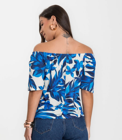 Blusa Feminina Ciganinha Infinita Cor Azul