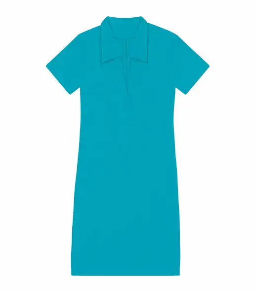 Vestido De Ribana Canelado Feminino Endless Azul