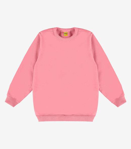 Blusão Infantil Moletom Básico Rovitex Kids Rosa