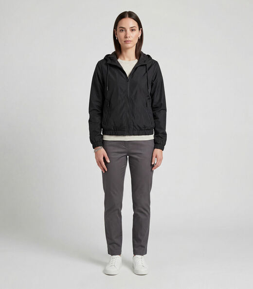 Jaqueta Feminina Com Capuz Sea Surf Preto
