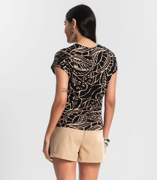 Blusa Feminina Estampada Rovitex Preto