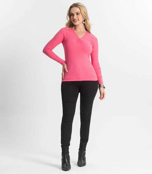 Blusa Feminina Canelada Select Rosa