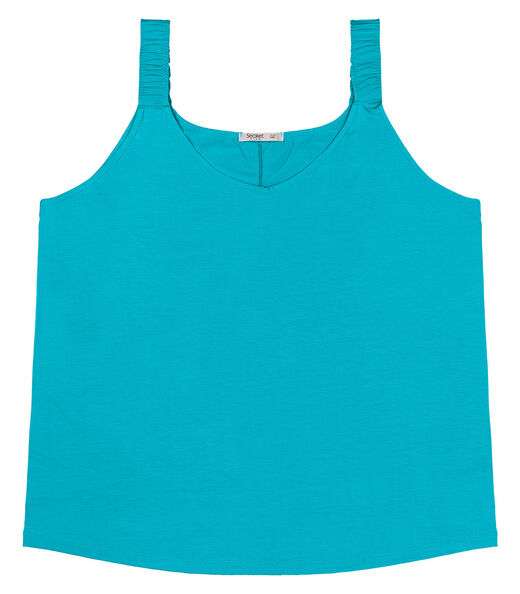 Blusa De Alça Feminina Plus Size Secret Glam Azul