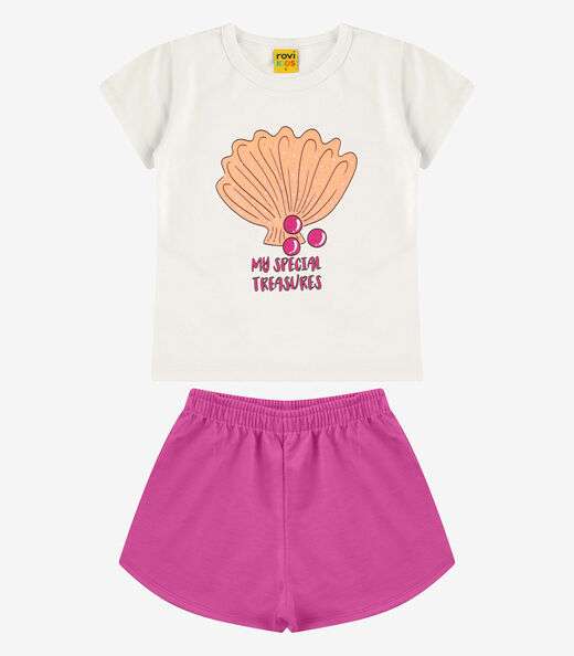 Image_Conjunto Blusa com Shorts Menina Rovi Kids Bege