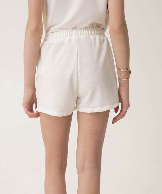 Short Juvenil Hello Kit Marisa Tam 10 a 16 Off White