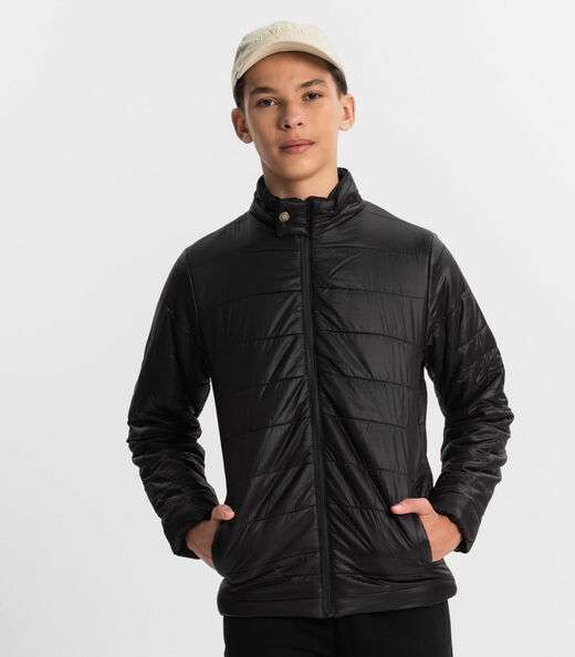 Jaqueta Puffer Juvenil Masculina Minty Preto