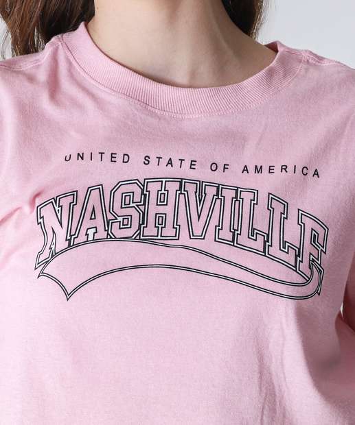 Blusa Juvenil Cropped Estampado Marisa Tam 10 a 16 Rosa