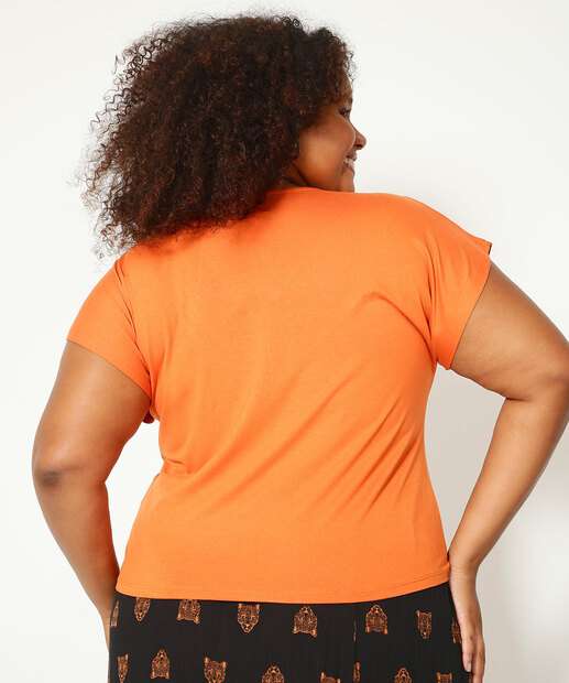 Blusa Plus Size Feminina Manga Curta Básica Marisa