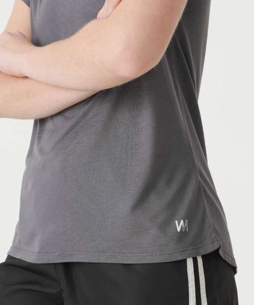 Blusa Feminina Fitness Raglan Marisa Cinza