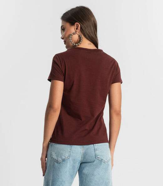 Blusa T-Shirt Feminina Estampada Select Vermelho
