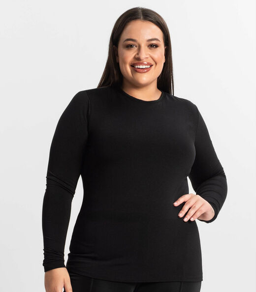 Blusa Térmica Feminina Plus Size Secret Glam Preto