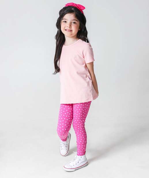 Camiseta Infantil Cotton Strass Marisa Tam 4 a 10 Rosa