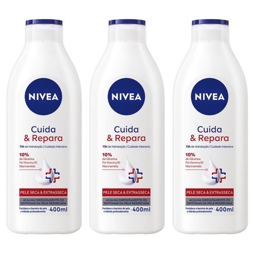 Image_Kit com 3 Unidades de Nivea CuidaeRepara Loção Hidratante 400ml
