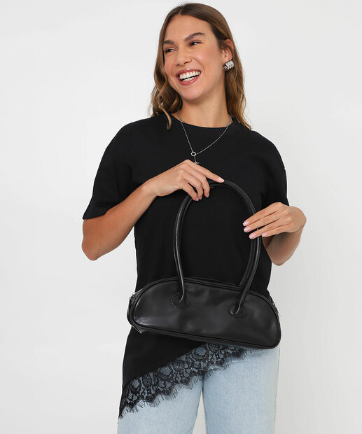 Bolsa De Ombro Tote Bag Feminina Marisa Preto