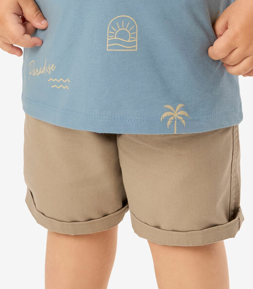 Conjunto Camiseta Com Bermuda Infantil Rovi Kids Azul